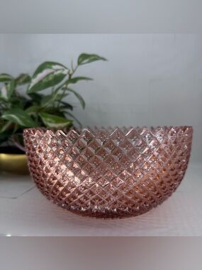 Vintage 1930s "Miss America" 9" Large Anchor Hocking Pink Depression Glass Bowl